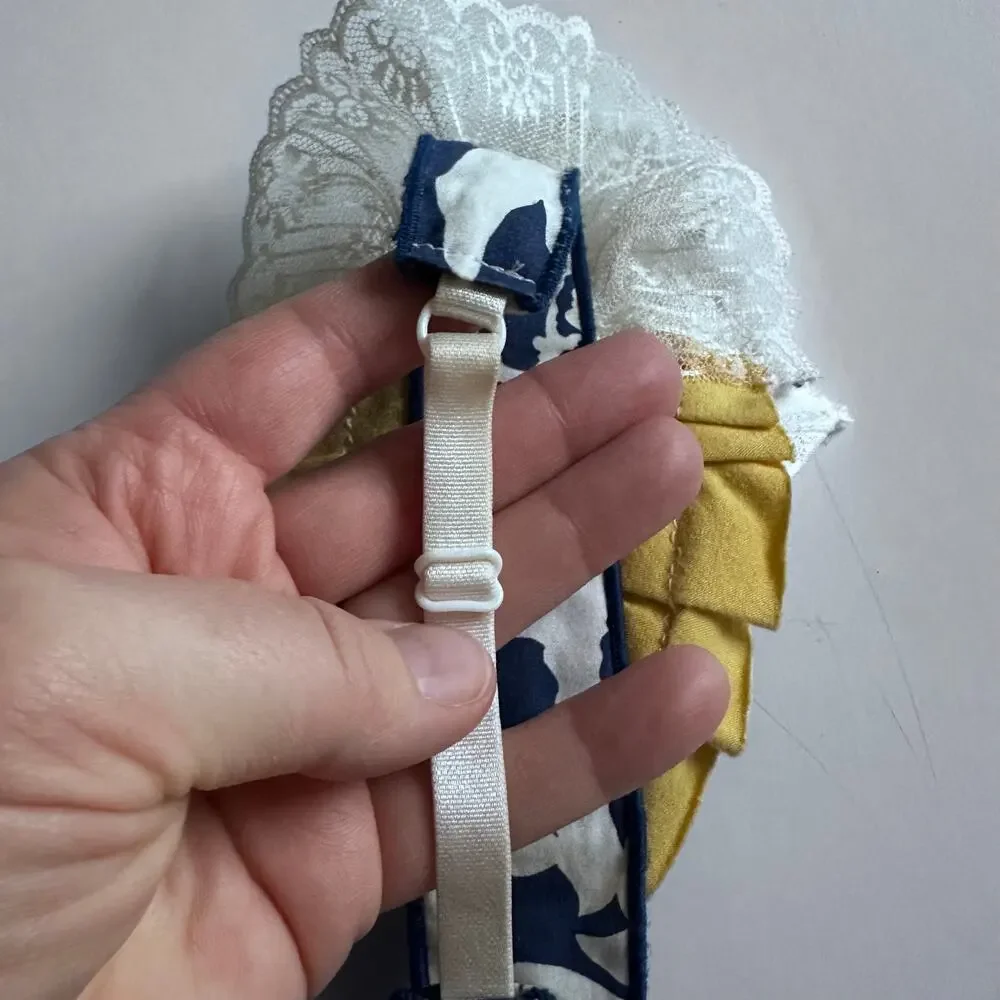 Girls Yellow and Blue Flower Headwrap